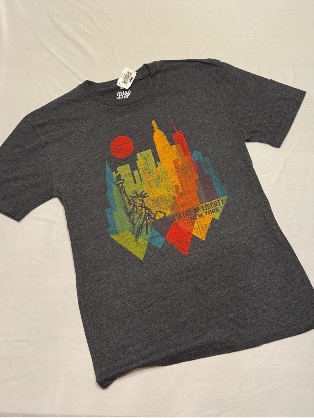 Blue 84 Charcoal Gray New York Skyline Graphic Tee